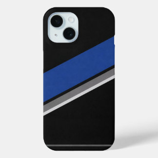 Coque Case-Mate iPhone Blue Black & White Abstract Pattern Phone Case