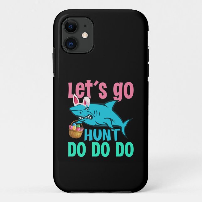 Coques Case-Mate iPhone Blue Bunny Oreilles requin Chasse aux oeufs de Pâq (Dos)