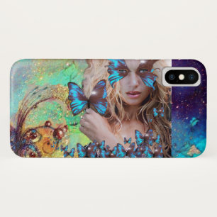 Case-Mate iPhone CASE BLUE BUTTERFLY WITH GREEN GOLD SPARKLES