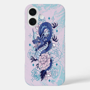 Coque Pour iPhone 16 Blue Dragon Blossom - Mythique Floral