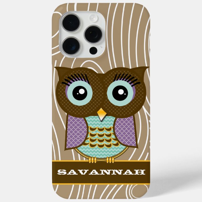 Coques Case-Mate iPhone Blue Eyes Owl Wood Grain Zig Zag Choisir les coule (Verso)