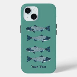 Coque Case-Mate iPhone Blue Folk Art Trout/Saumon