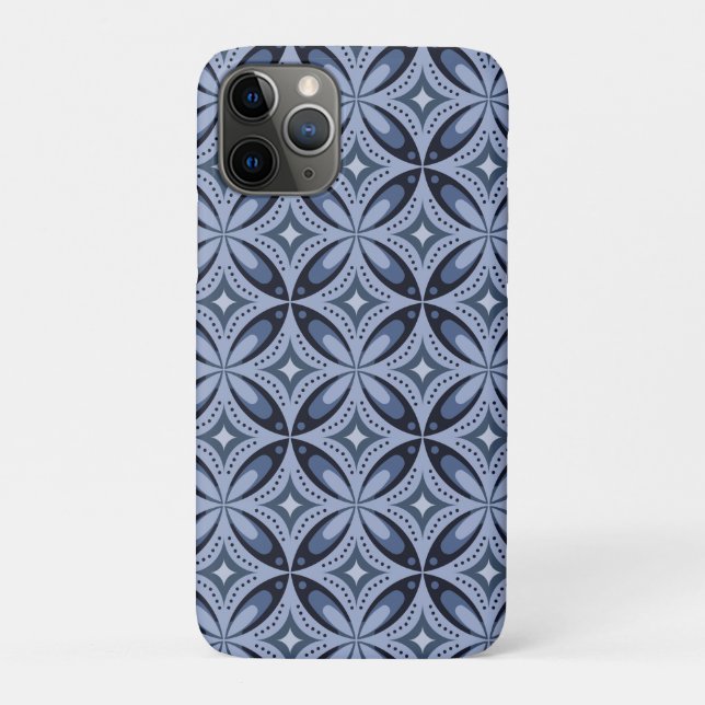 Coques Case-Mate iPhone Blue Geometric Pattern Retro Style (Dos)