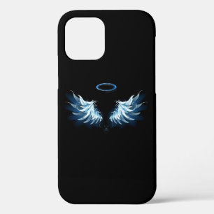 Case-Mate iPhone Case Blue Glowing Angel Wings on black background