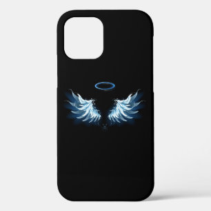 Case-Mate iPhone Case Blue Glowing Angel Wings on black background
