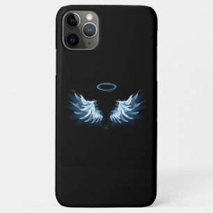 Case-Mate iPhone Case Blue Glowing Angel Wings on black background