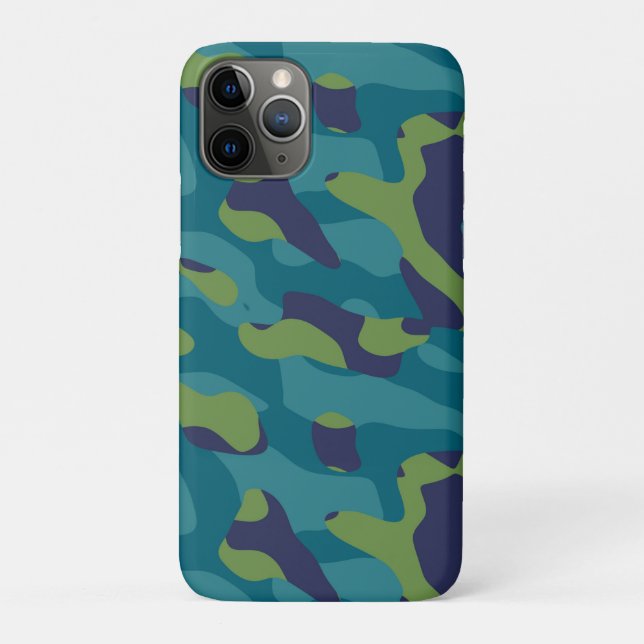 Coques Case-Mate iPhone Blue Green and Teal Camo Abstract (Dos)