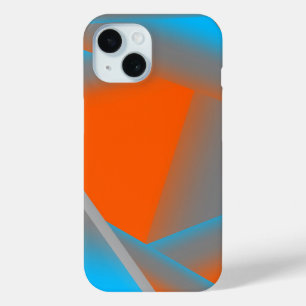 Coque Case-Mate iPhone Blue Grey Orange Ombre Géométrique Art Abstrait