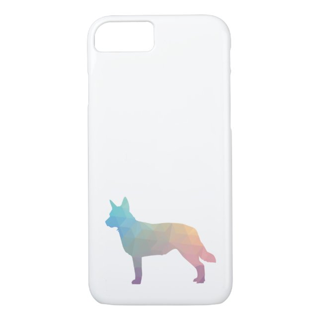 Coques Case-Mate iPhone Blue Heeler Chien race Silhouette Geo Pastel (Dos)