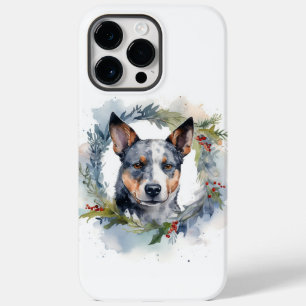 Coque Case-Mate iPhone Blue Heeler Christmas Wreath Festive Pup