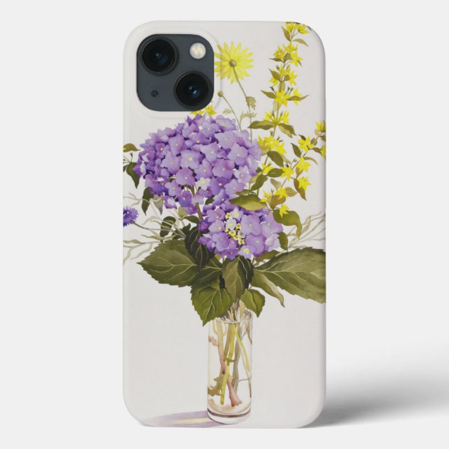 Coques Case-Mate iPhone Blue Hydrangea with Yellow Loosestrife (Verso)