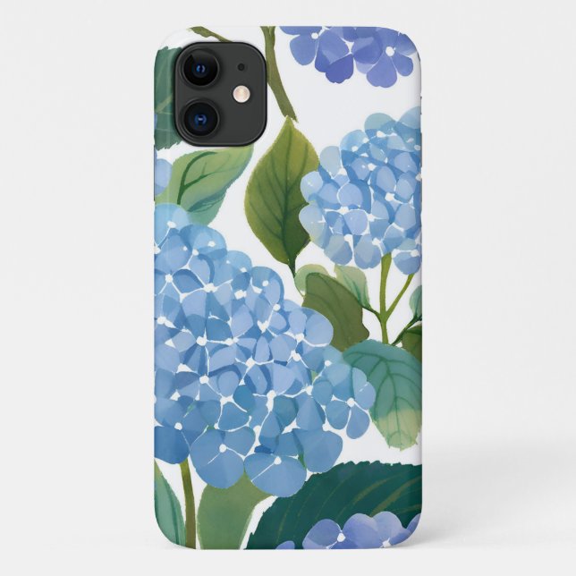 Coques Case-Mate iPhone Blue Hydrangeas | Beau Floral Bush (Dos)