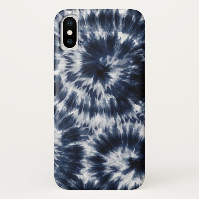 Coques Case-Mate iPhone Blue Indigo Shibori Tie Dye (Dos)