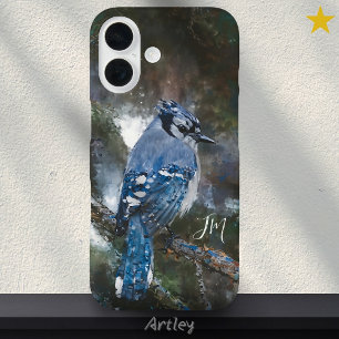 Coque Pour iPhone 16 Blue Jay Observation d'oiseaux Peinture d'oiseaux