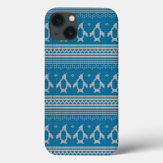 Coques Case-Mate iPhone Blue Knitted Background (Verso)