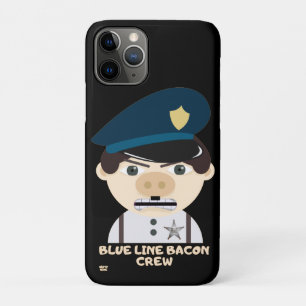 Case-Mate iPhone Case "BLUE LINE BACON CREW" drôle de police