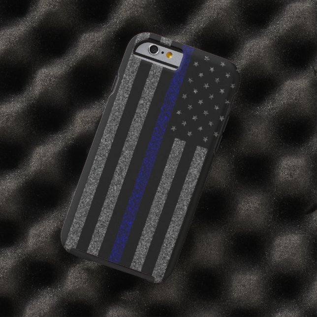 Coques Case-Mate iPhone Blue Line mince marquent la caisse grunge de (In Situ)