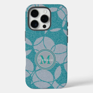Coque iPhone 16 Pro Blue Modern Cercles Abstrait Motif Personnalisé
