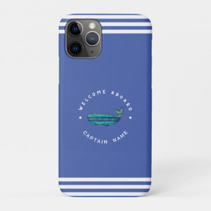 Case-Mate iPhone Case Blue Navy Ancres nautiques club voile baleine