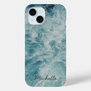 Coque Case-Mate iPhone Blue Ocean Summer Beach Waves Nom personnalisé