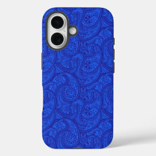 Coque Pour iPhone 16 Blue Paisley