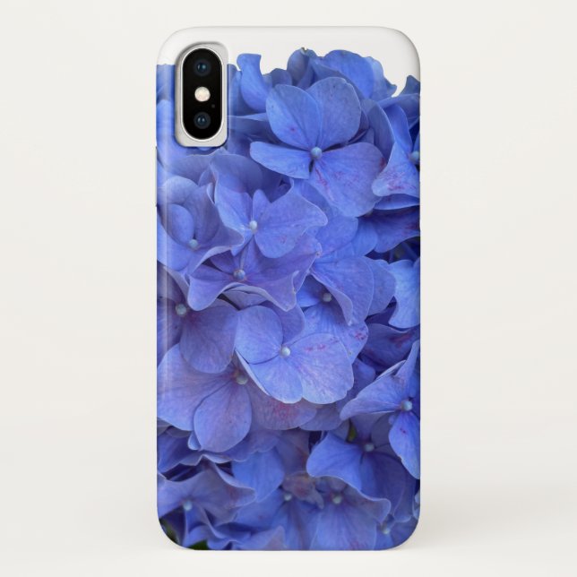 Coques Case-Mate iPhone Blue periwinkel élégantes hydrangées florales (Dos)
