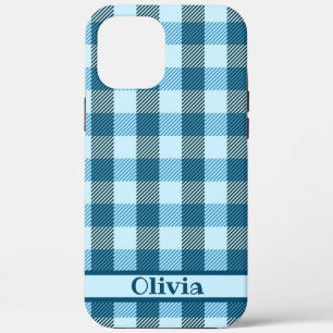 Case-Mate iPhone Case Blue Plaid Modern Nom simple