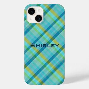 Coque Case-Mate iPhone Blue Plaid par Shirley Taylor