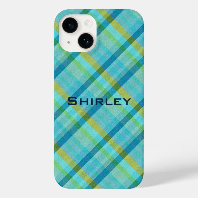 Coques Case-Mate iPhone Blue Plaid par Shirley Taylor (Verso)