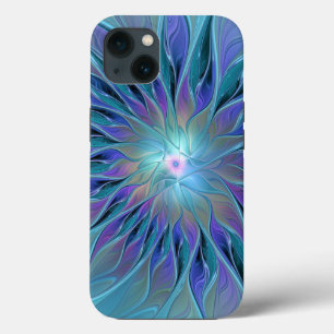 Case-Mate iPhone Case Blue Purple Flower Dream Abstrait Fractal Art