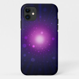 Coque iPhone 11 Blue Purple Space Galaxy étoiles Abstrait