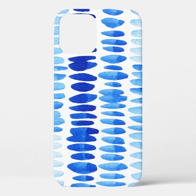 Coques Case-Mate iPhone Blue Raindrops : Aquarelle sans couleur Abstrait (Verso)