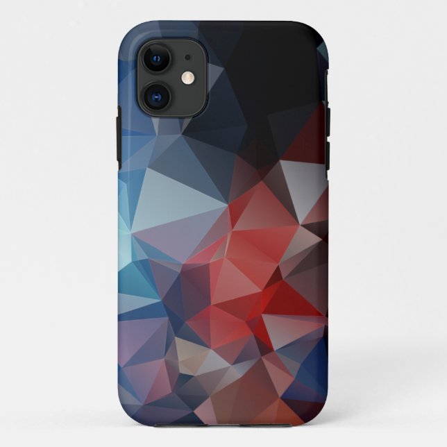 Coques Case-Mate iPhone Blue Red Abstrait Pyramid Motif Coque-Mate iPhone (Dos)