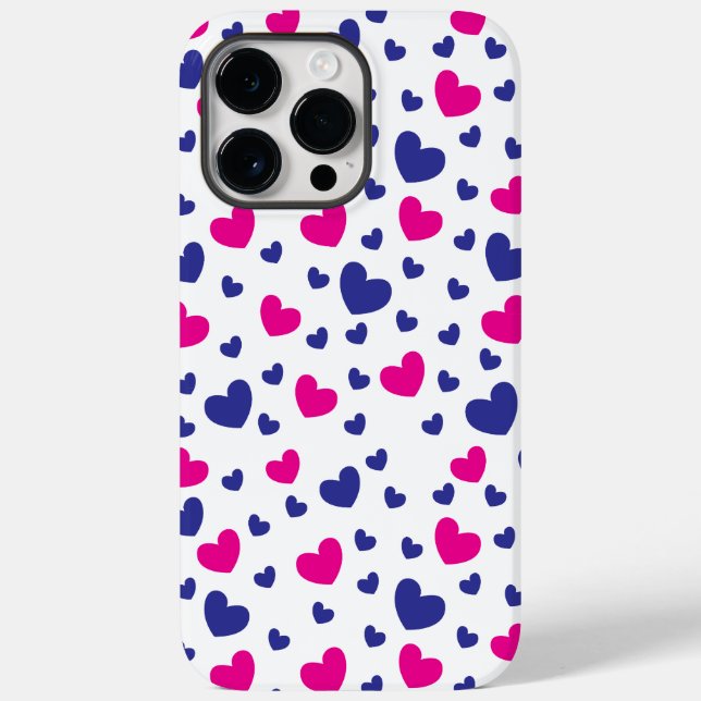 Coques Case-Mate iPhone Blue Rose Hearts Motif Saint Valentin (Verso)