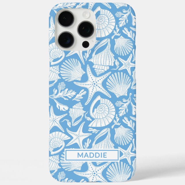 Coques Case-Mate iPhone Blue Shells Personalized (Verso)