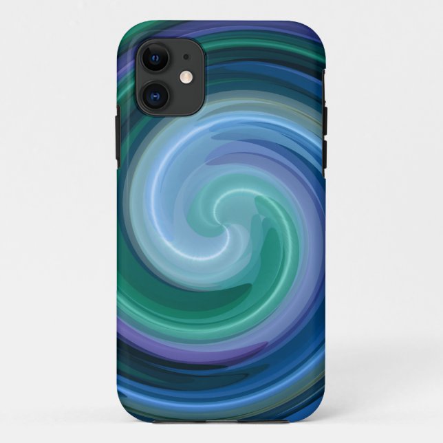 Coques Case-Mate iPhone Blue Spiral Abstract (Dos)