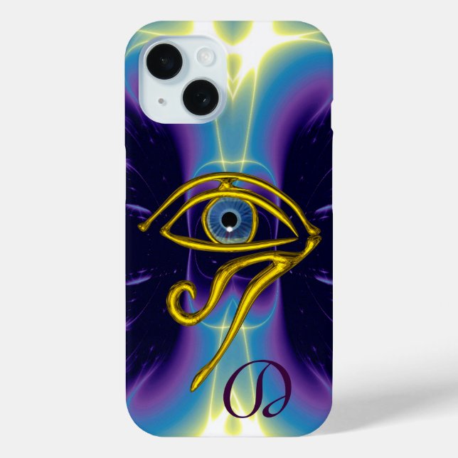 Coques Case-Mate iPhone BLUE TALISMAN HORUS OEIL MONOGRAM Bleu pourpre (Verso)