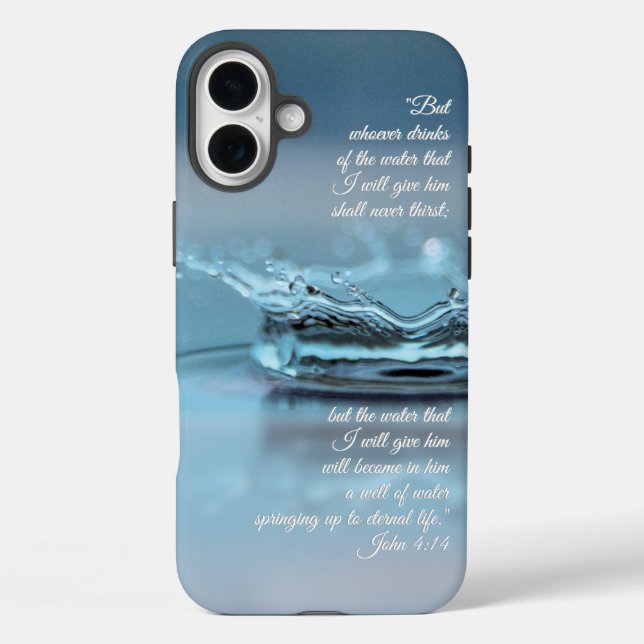 Coques Case-Mate iPhone Blue Water La vie n'a jamais soif Bible Verse John (Verso)