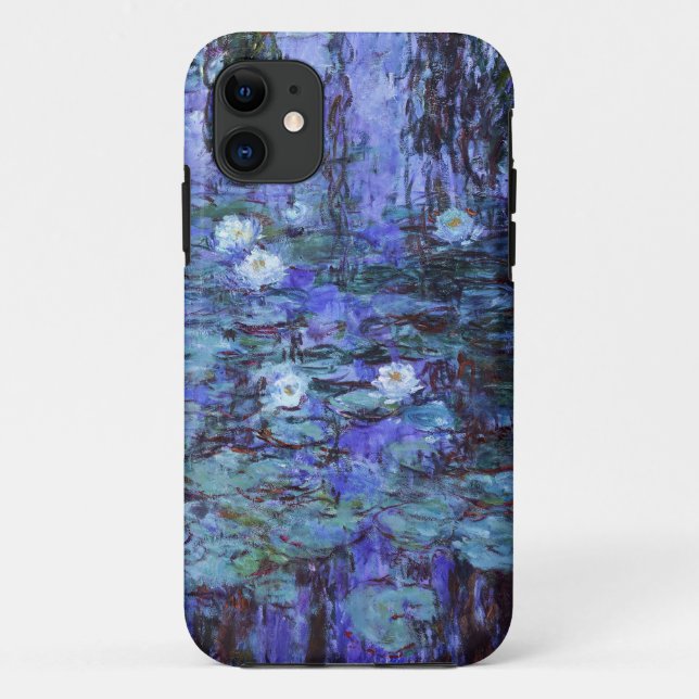Coques Case-Mate iPhone Blue Water Lilies peinture par Claude Monet (Dos)