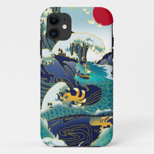 Case-Mate iPhone Case Blue Waves Green Dragon Red Sun Skate