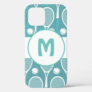 Case-Mate iPhone Case Blue & White Tennis Rackets Balls Joueur Nom migno
