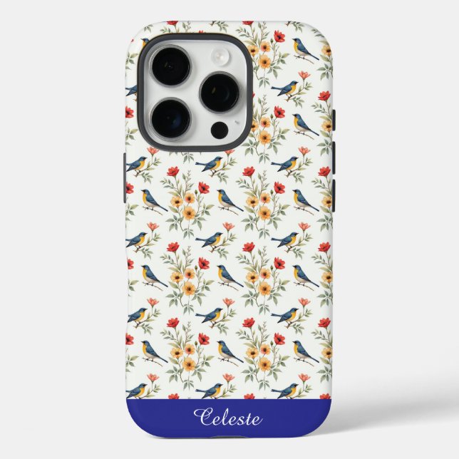 Coques Case-Mate iPhone Bluebirds et Fleurs (Verso)