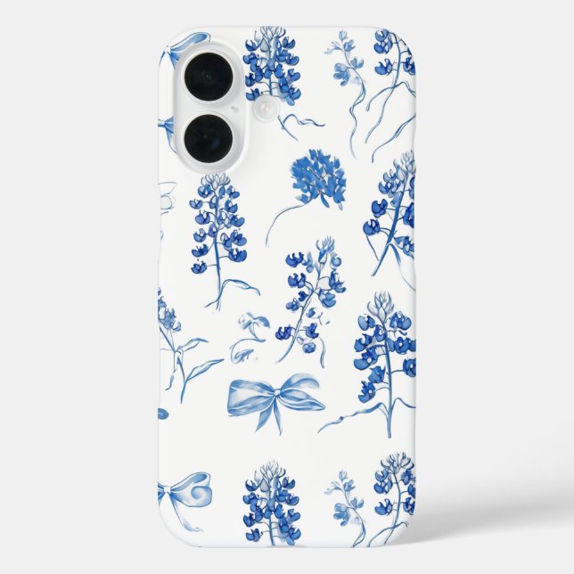 Coques Case-Mate iPhone Bluebonnets Texas Floral Blue Bow Motif (Verso)