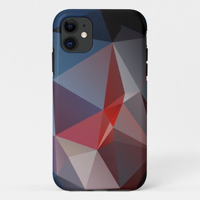 Coques Case-Mate iPhone Blues et rouges Pyramide Abstraite Art Coque-Mate  (Dos)