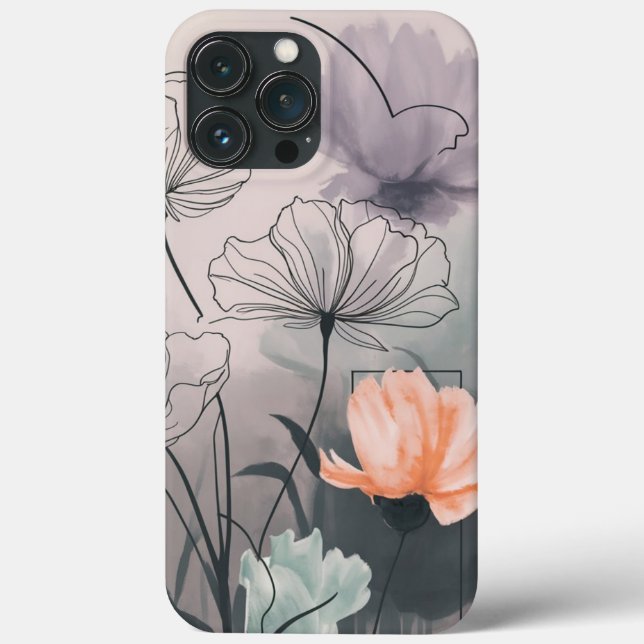 Coques Case-Mate iPhone Blush and Bloom : Fleurs d'encre pastel (Verso)