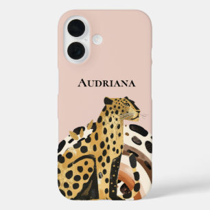Coque Pour iPhone 16 Blush Gold Leopard