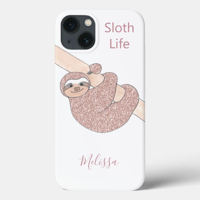 Coques Case-Mate iPhone Blush Gold Sloth Life personnalisée (Verso)