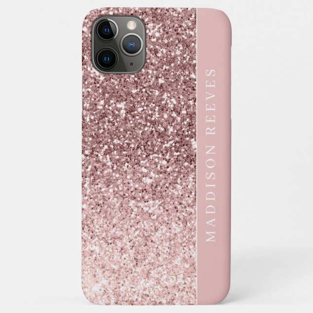Coques Case-Mate iPhone Blush Monogramme Pailleté Rose Féminin (Dos)
