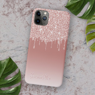 Case-Mate iPhone Case Blush pêche rose or rose gold Pailleté motif artis