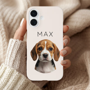Coque Pour iPhone 16 Blush personnalisé Photo & Nom de Chien